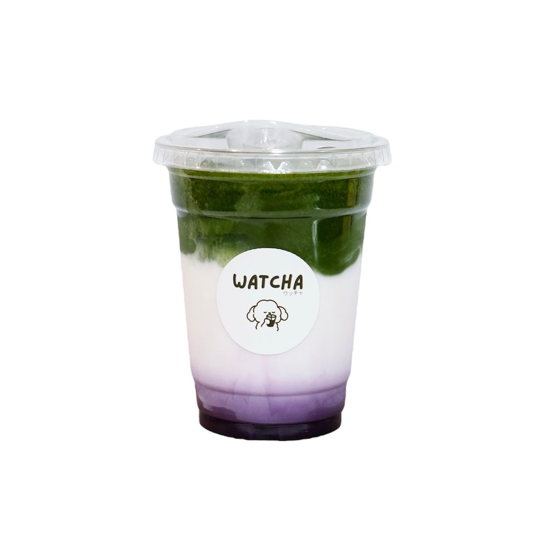 Iced Taro Matcha Latte