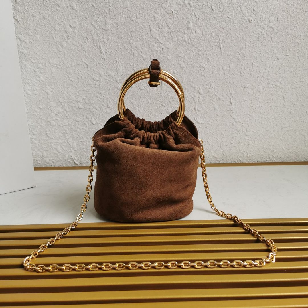 Cocoa Brown Suede Mini-bag | PRADA