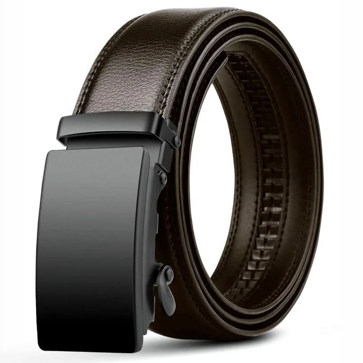Ceinture automatique en cuir PU pour Hommes, célèbre marque, affaires, sangles de taille, noir
