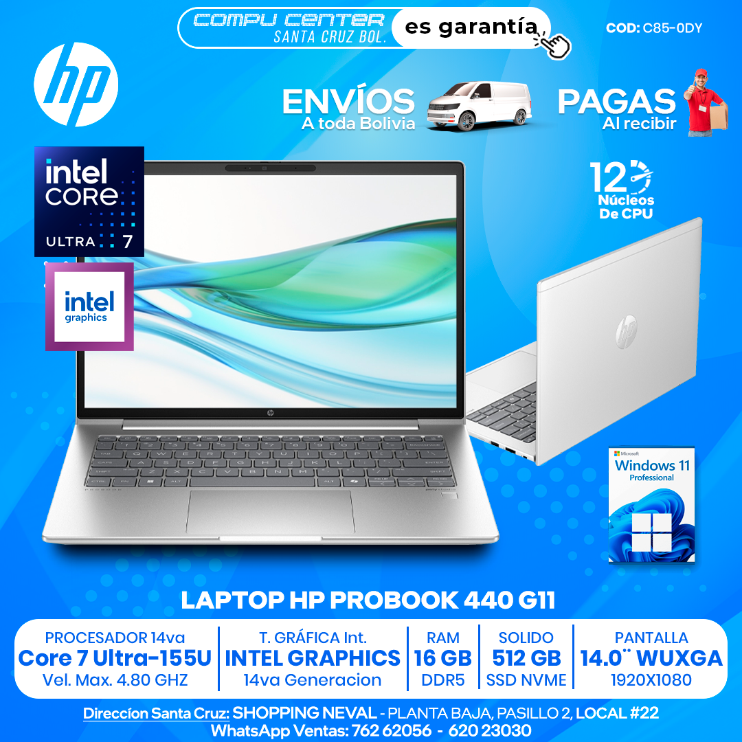 HP PROBOOK 440 G11 CORE ULTRA 7 14VA Generacion 16 GB RAM