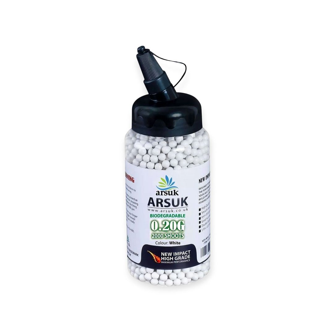 Billes Plastiques BB Airsoft 6 mm ARSUK 0.20 g (x250)