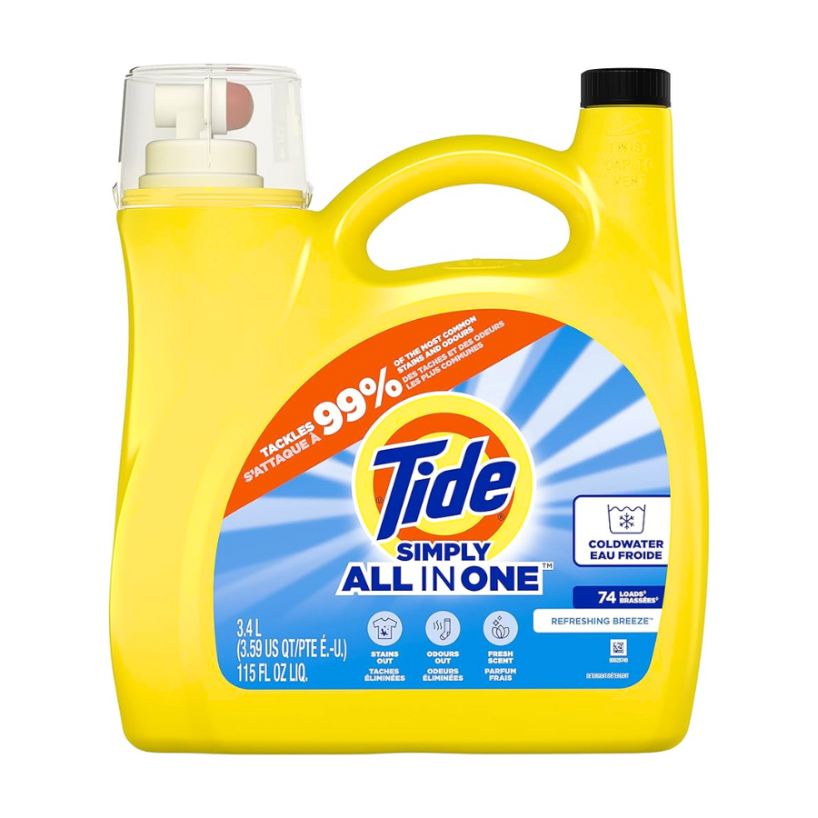Tide Simply All In One Refreshing Breeze Scented Liquid Laundry Detergent 3.4L