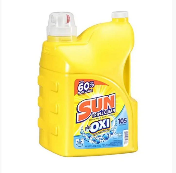 Sun Liquid Laundry Detergent plus OXI Stain Removers 5.55 L