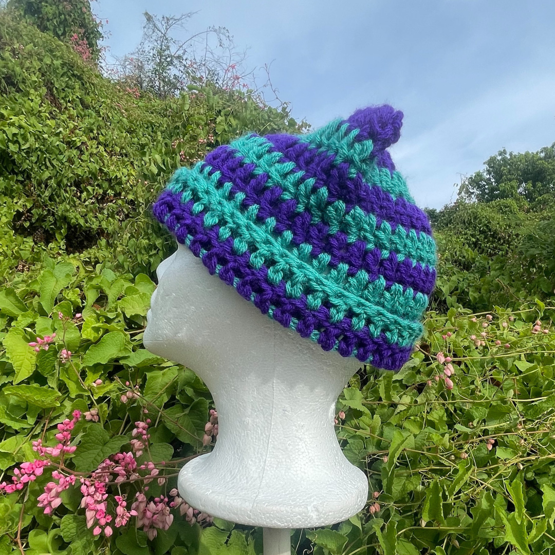 Striped Cat Ear Beanie
