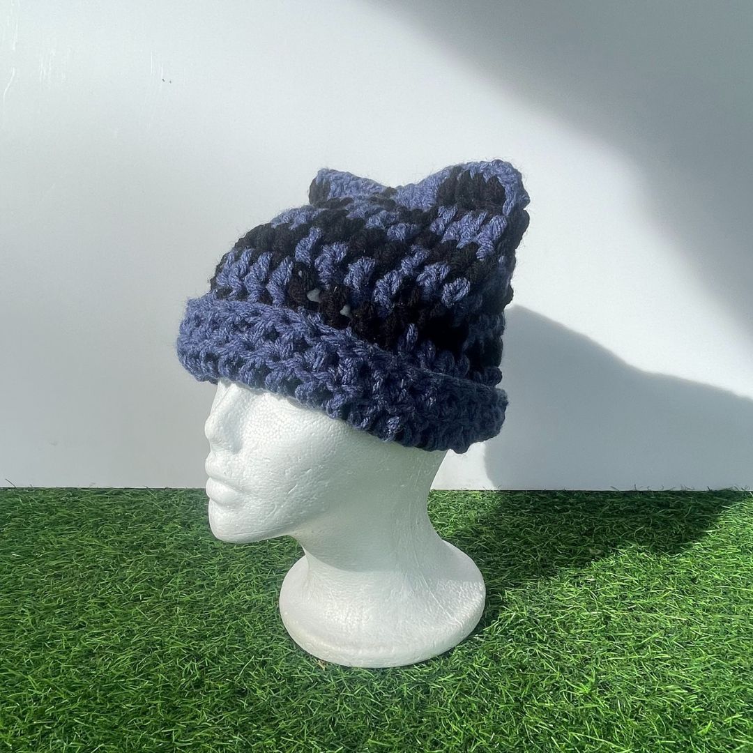 Checkered Cat Ear Beanie