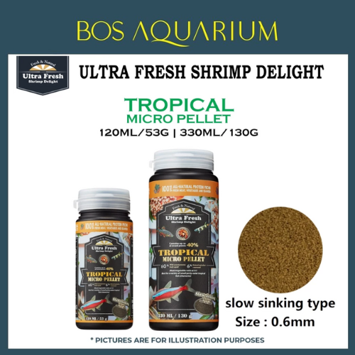 Ultra Fresh Shrimp Delight TROPICAL micro pellet (120ml /330ml) Sinking type