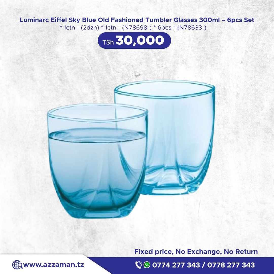 Luminarc Eiffel Sky Blue Glass