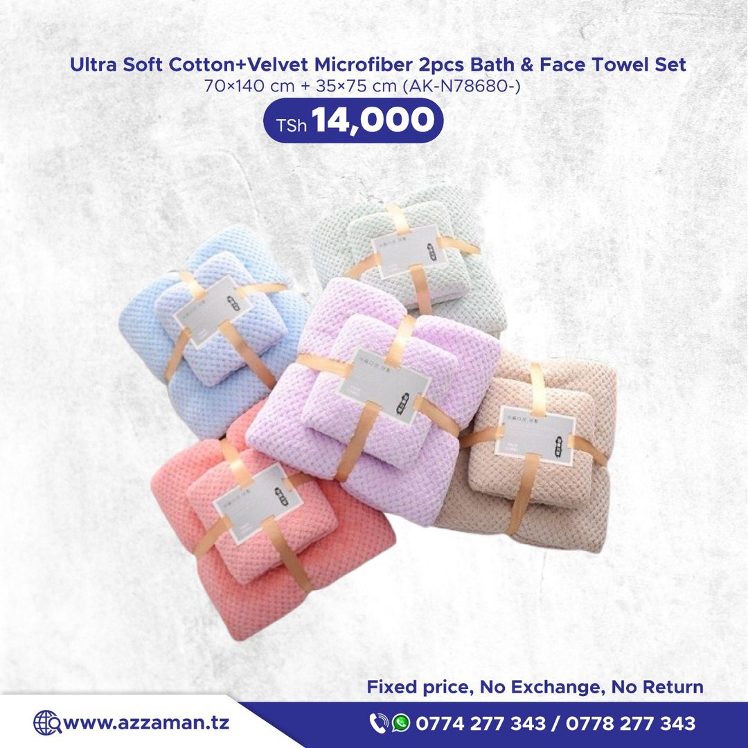 2pcs Bath & Face Towel Set 