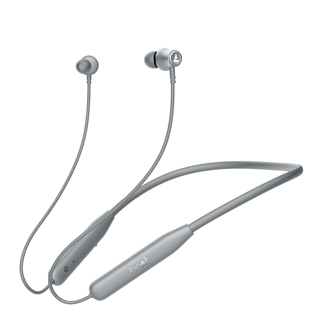BoAt Rockerz 111 Neckband - Ash Grey (Bluetooth Wireless Neckband with Up to 40 Hrs Playtime, Dual Device Pairing,