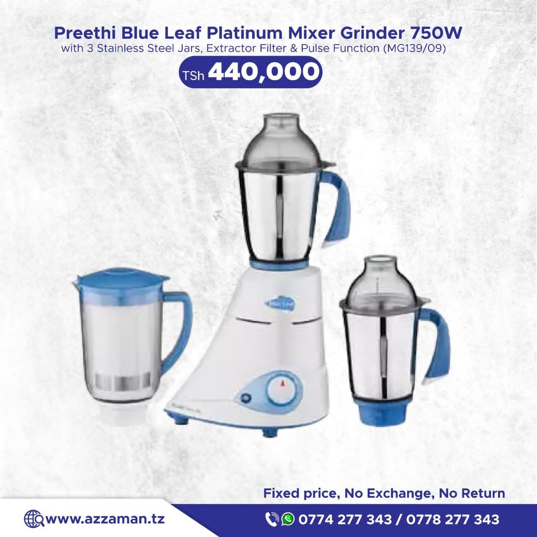 Preethi Blue Leaf Platinum Mixer Grinder 750W 