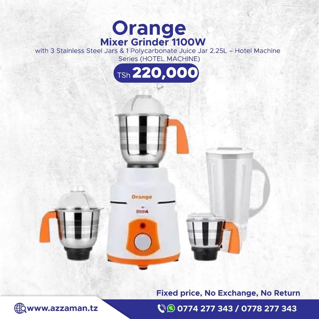 Orange Mixer Grinder 1100W