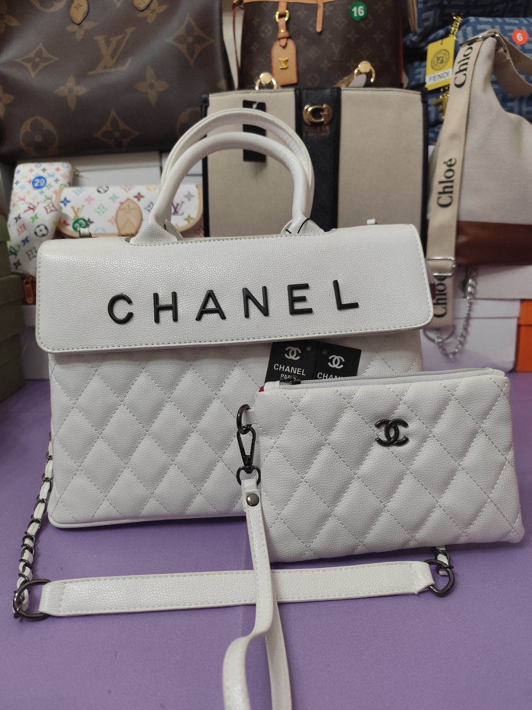 Bolsos CHA, con cartera incluida, blanco