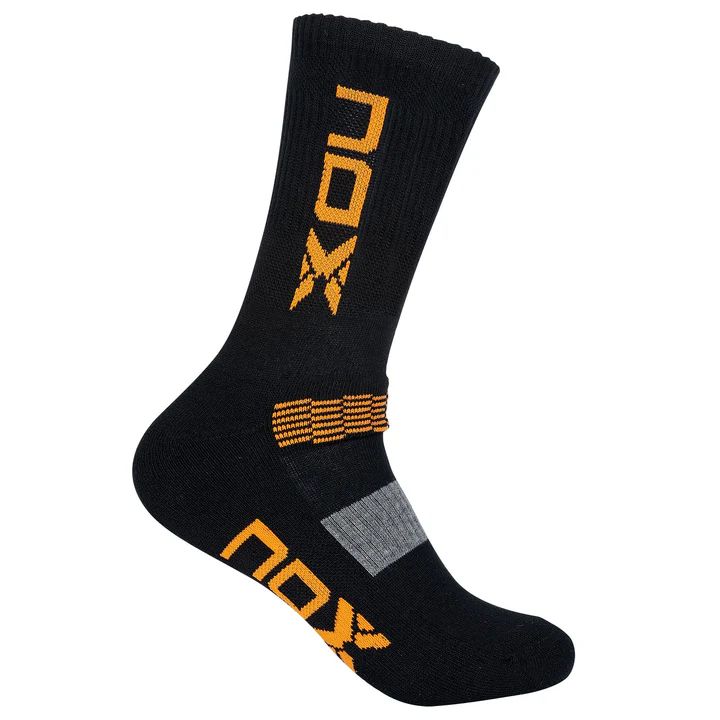NOX Men's MC Black Socks (Orange Logo)