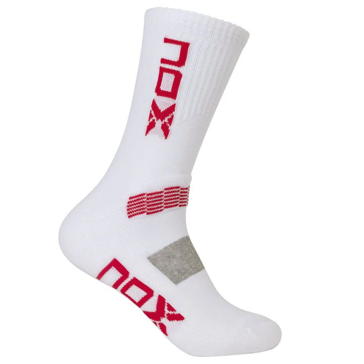 NOX Men's White Socks (Red Logo)