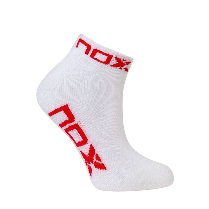 NOX Women Ankle Socks White (Red Logo)