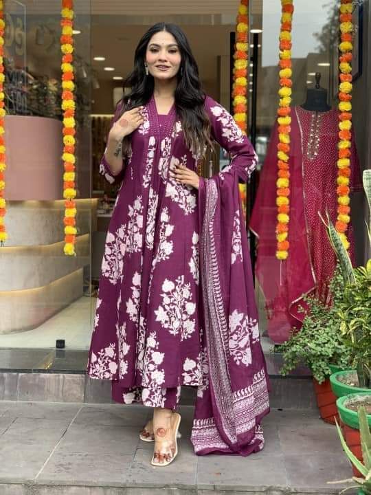 PURPLE PURE COTTON SUITS