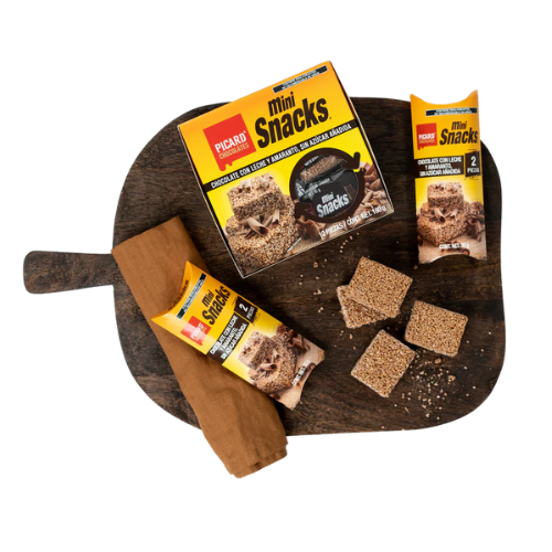 Snack de amaranto de chocolate con leche sin azúcar 
