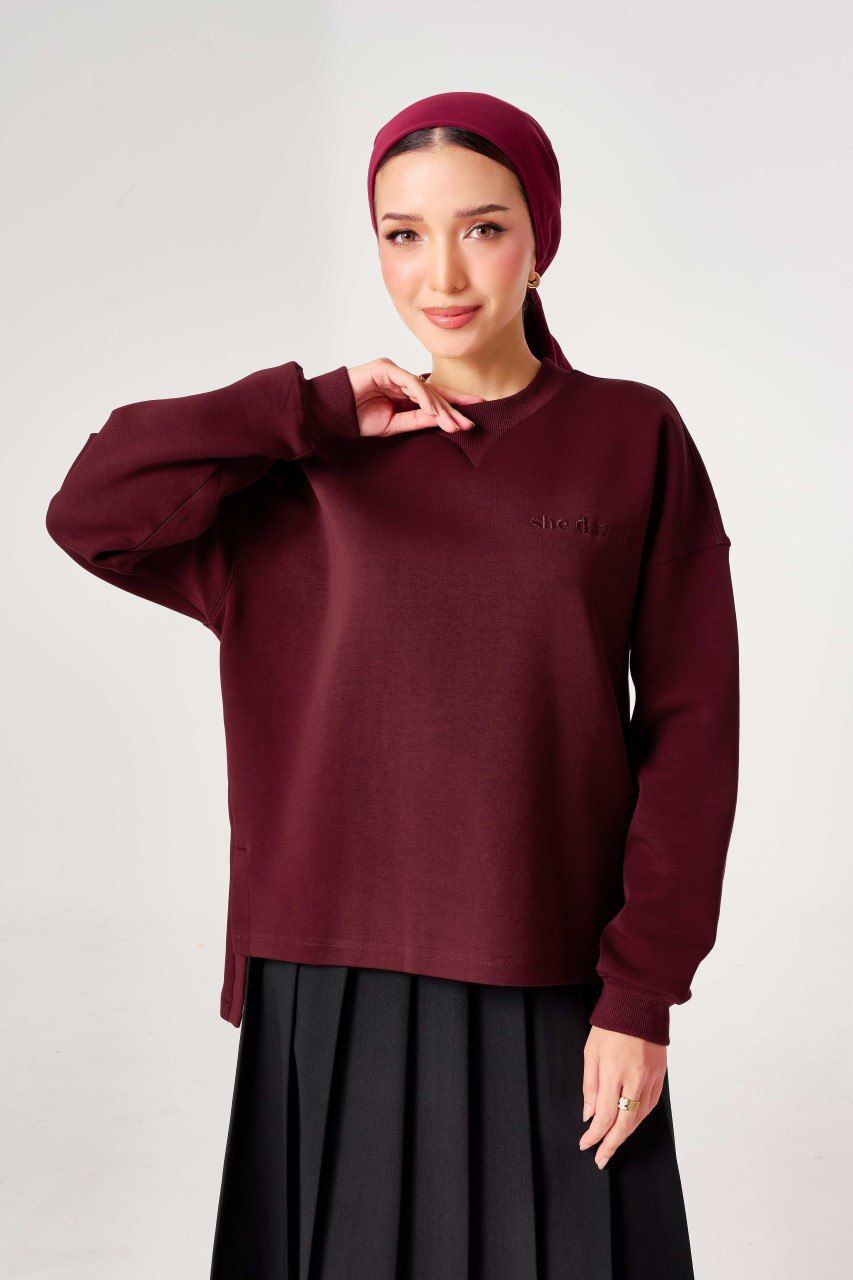 (Pre-order) She Dazzle Elora Jumper - Deep Burgundy 