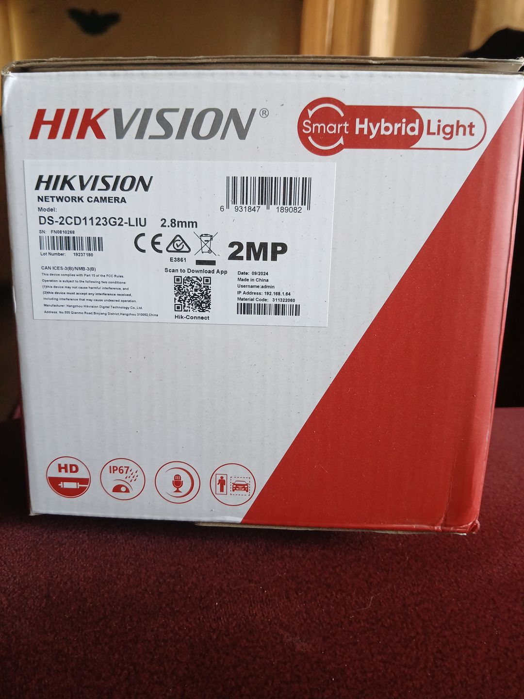 CAMERA DOME IP 2M IP66 HIKVISION