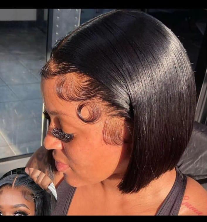 13*4 FULL FRONTAL LACE WIG GLUELESS DOUBLE DRAWN   8INCH
