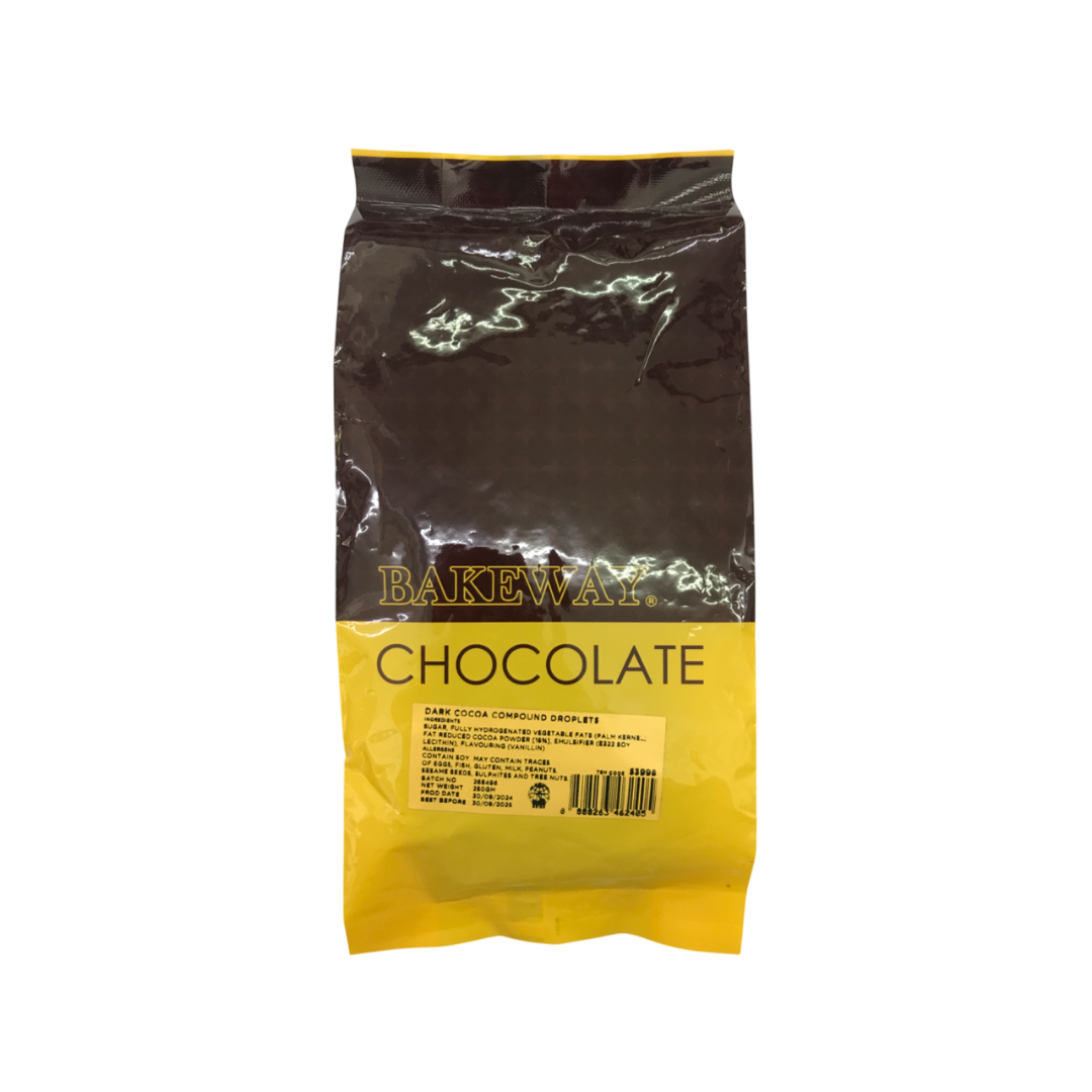 Bakeway Dark Cocoa Compound Droplets 250g 