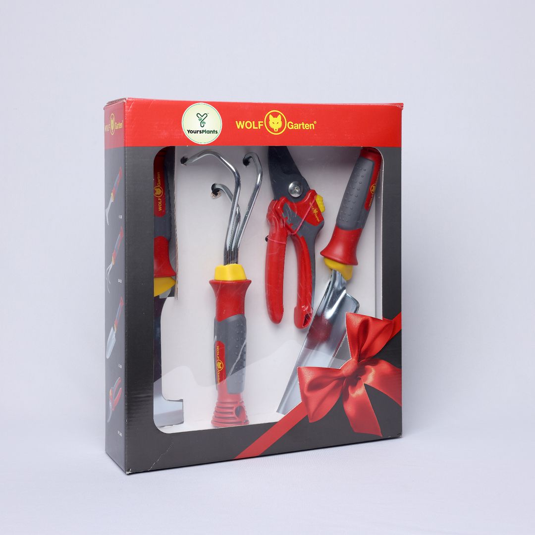 Wolf Garten 4-Piece Tool Set, Pruner, Grubber, Trowel & Shovel