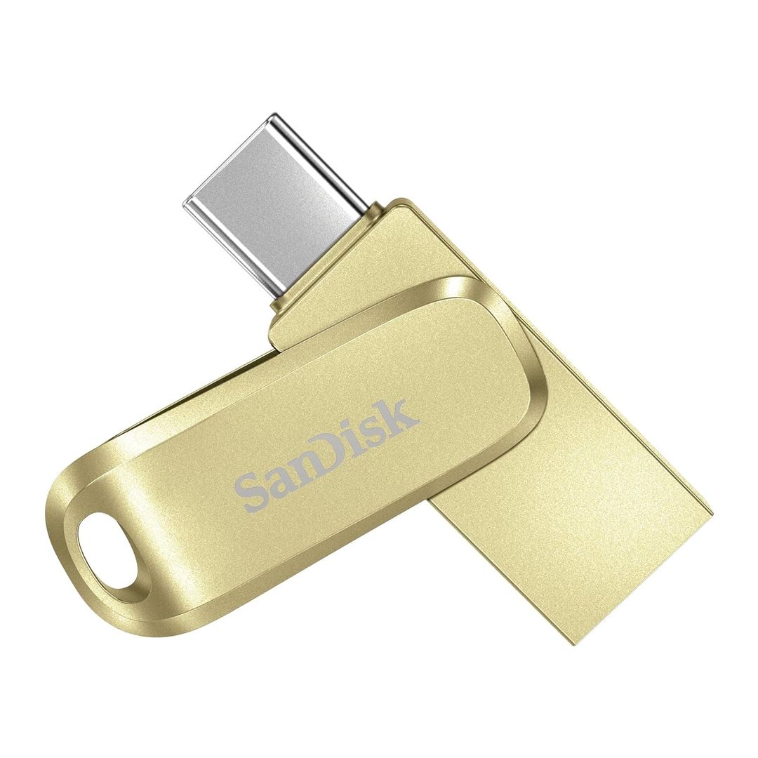 SanDisk 64 GB Ultra Dual Drive Luxe Type-C, OTG, Upto 400MB/Susb3.2_gen_1, Pendrive, Gold, 5Y Warranty (SDDDC4-064G-I35GD)