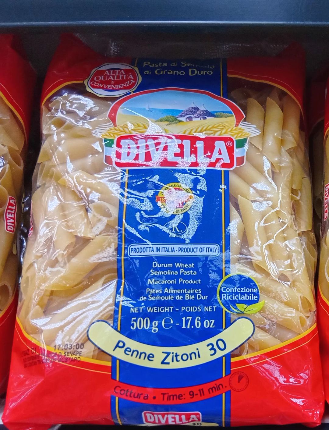 Divella Penne Zitoni N°30 500gr