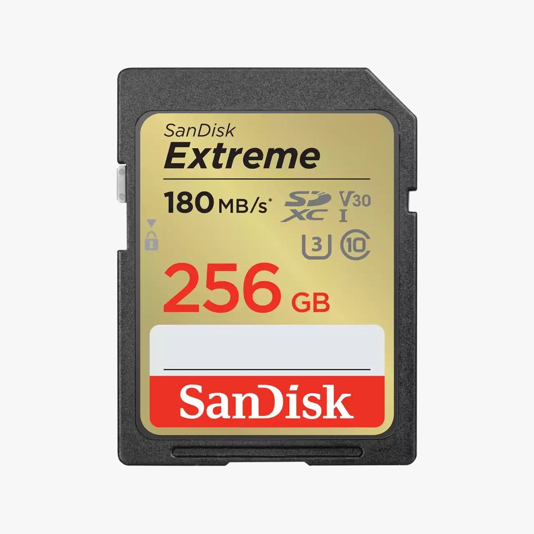 SanDisk Extreme (SDSDXVV-256G-GNCIN) SD UHS I 256GB Card for 4K Video for DSLR and Mirrorless Cameras 180MB/s Read & 130MB/s Write