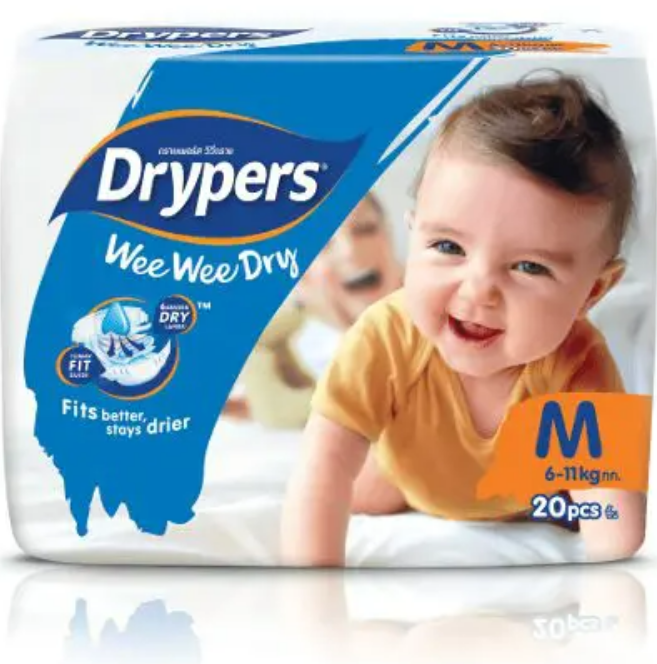 DRYPERS Medium sized Diapers for Babies 20 pcs
