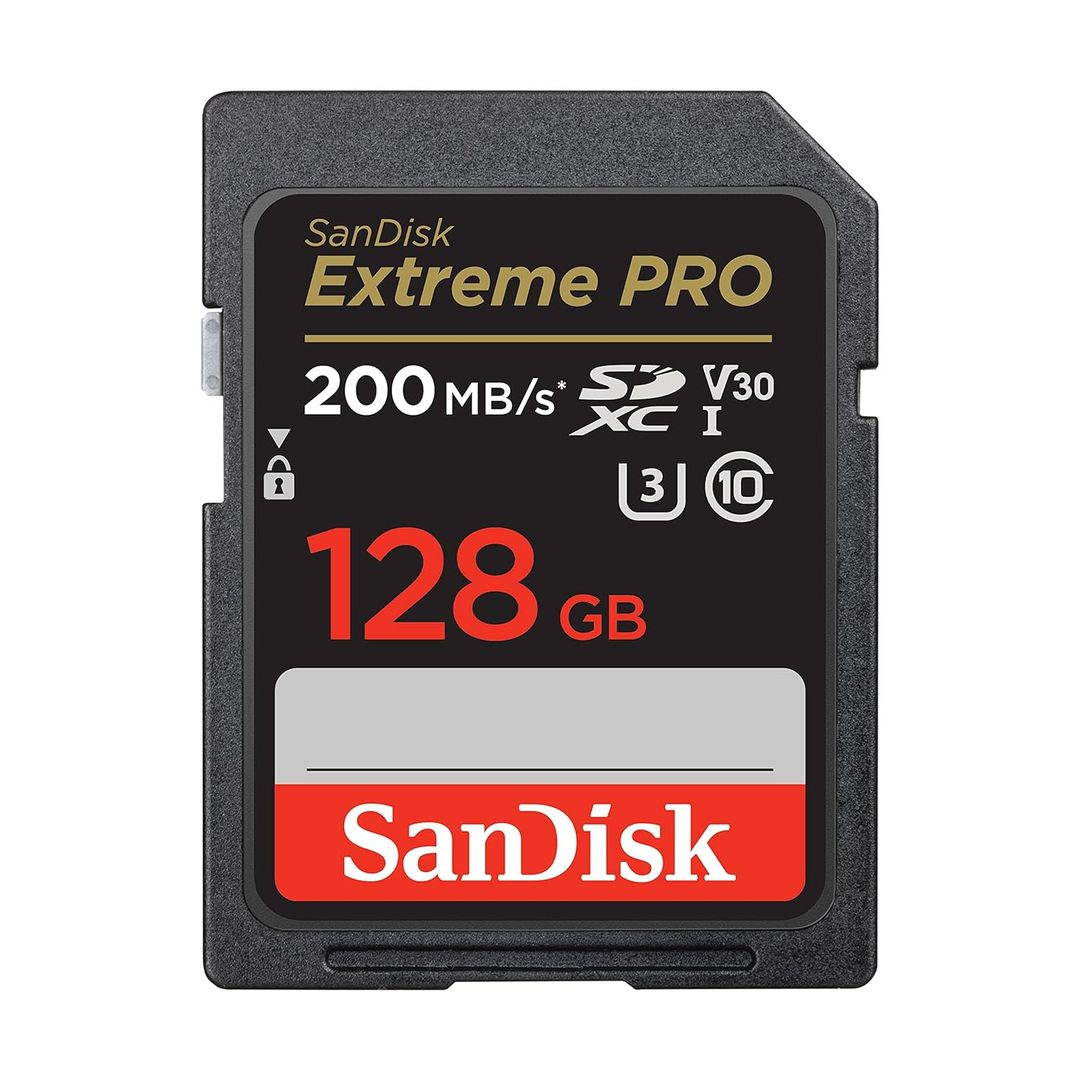 SanDisk (SDSDXXD-128G-GN4IN) Extreme Pro SD UHS I 128GB Card for 4K Video for DSLR and Mirrorless Cameras 200MB/s Read & 90MB/s Write