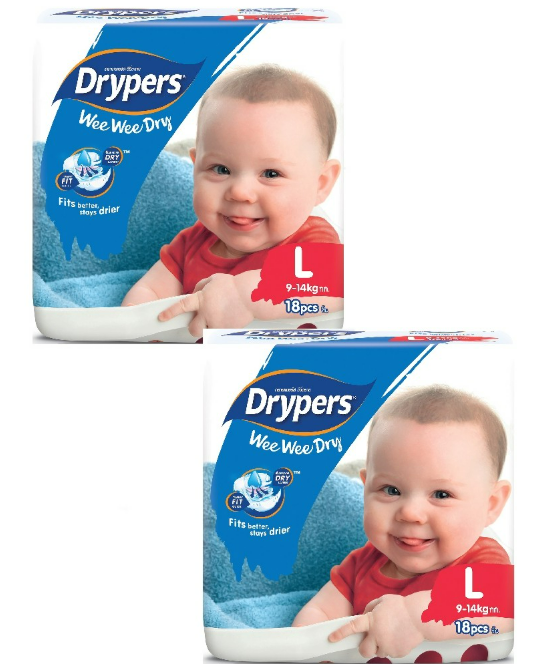 DRYPERS Large sized Diapers for Babies 18 pcs