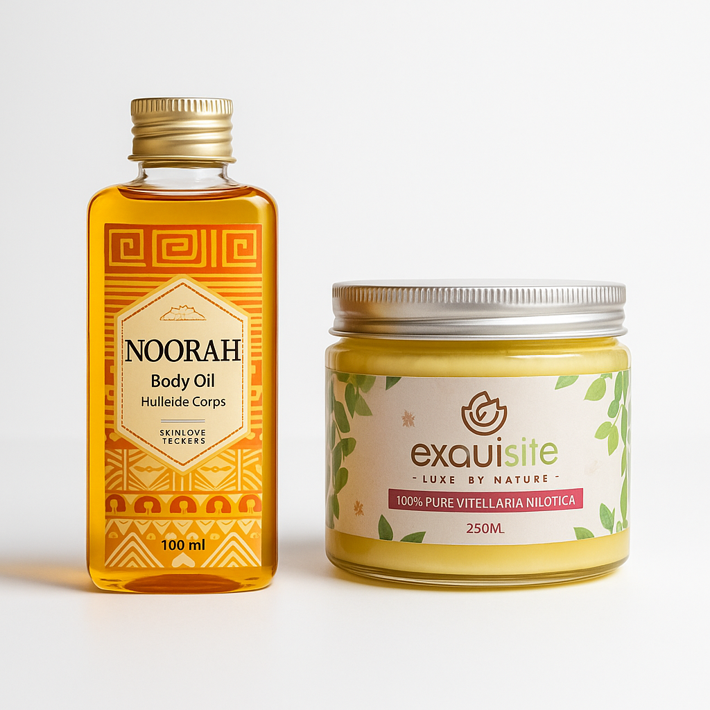 Duo Nilotica & Noorah – Nutrition Intense et Hydratation Légère pour Peaux Sèches