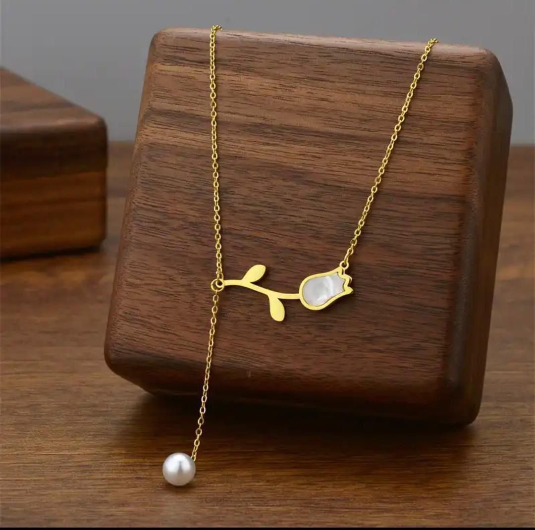 Collier Rose et Perle