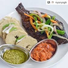 Kenkey with grilled tilapia 