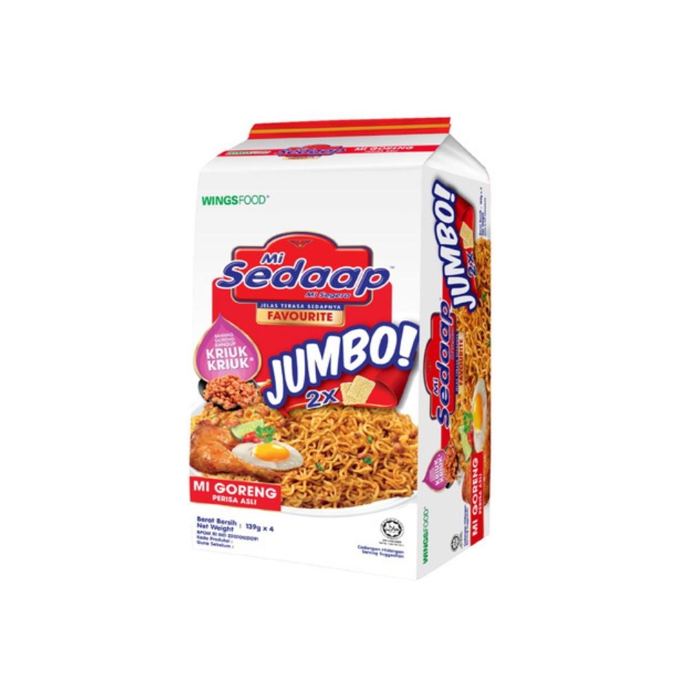 MI SEDAAP JUMBO MI GORENG ASLI 4*139G