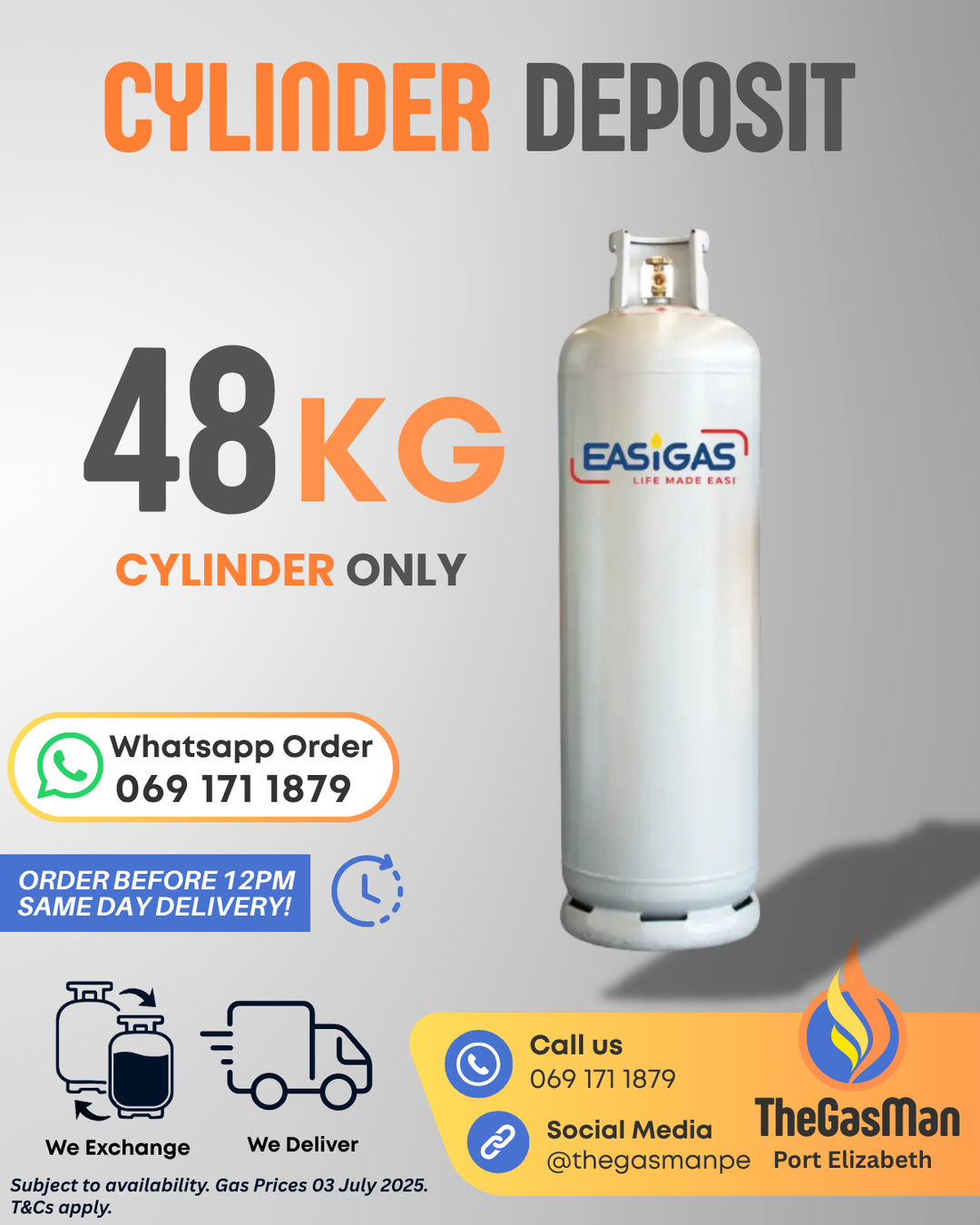 48kg Cylinder Deposit – refundable