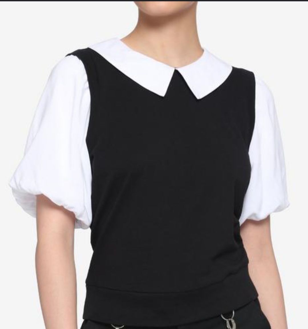 Black & White Collar Twofer Top