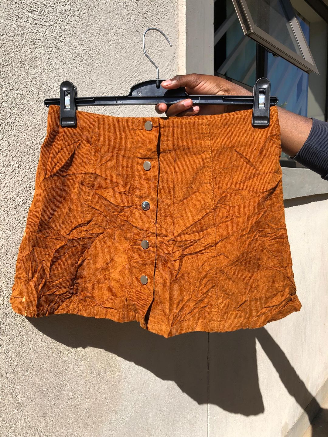 corduroy A-line mini skirt