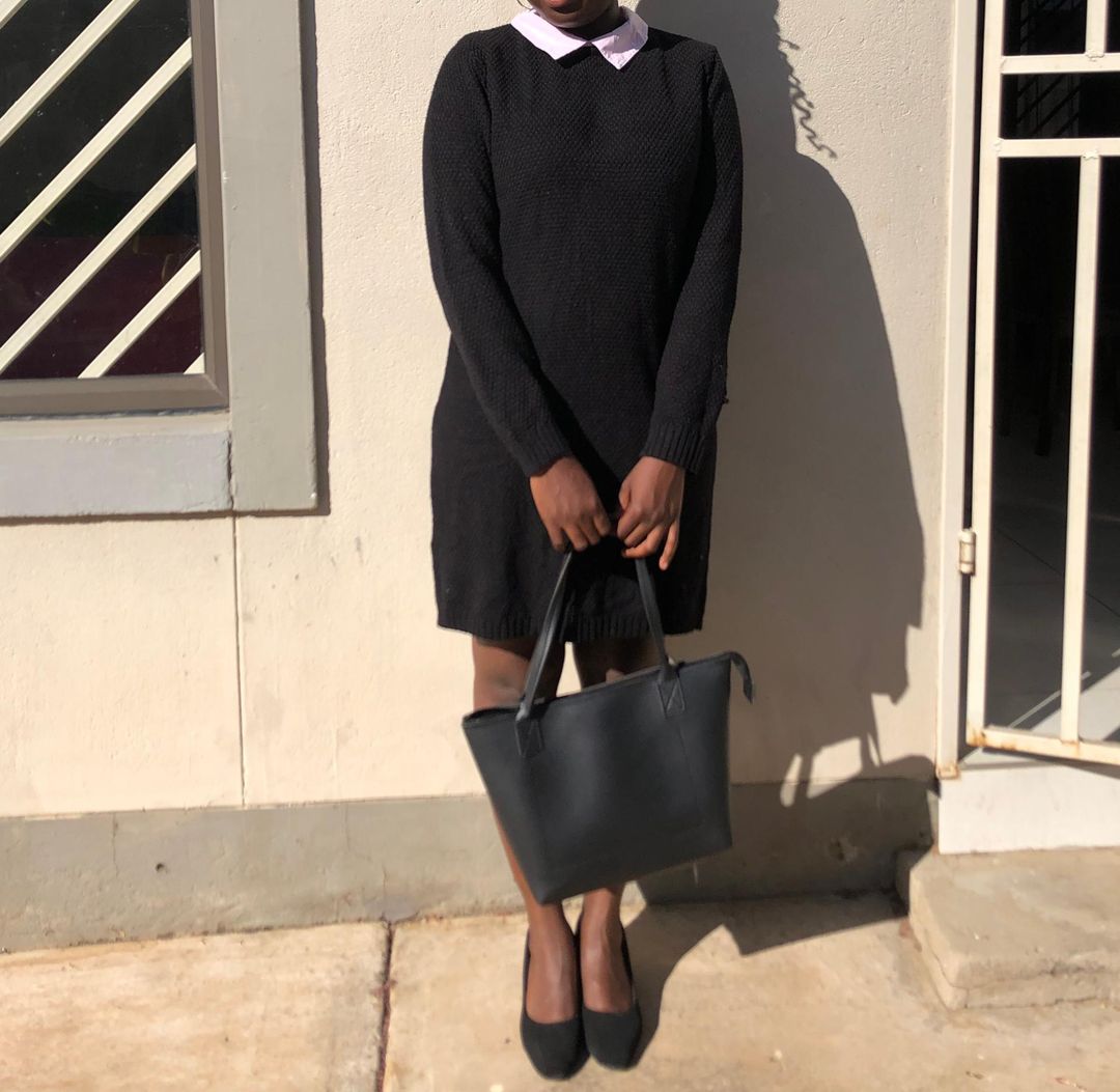 Collar sweater dress 