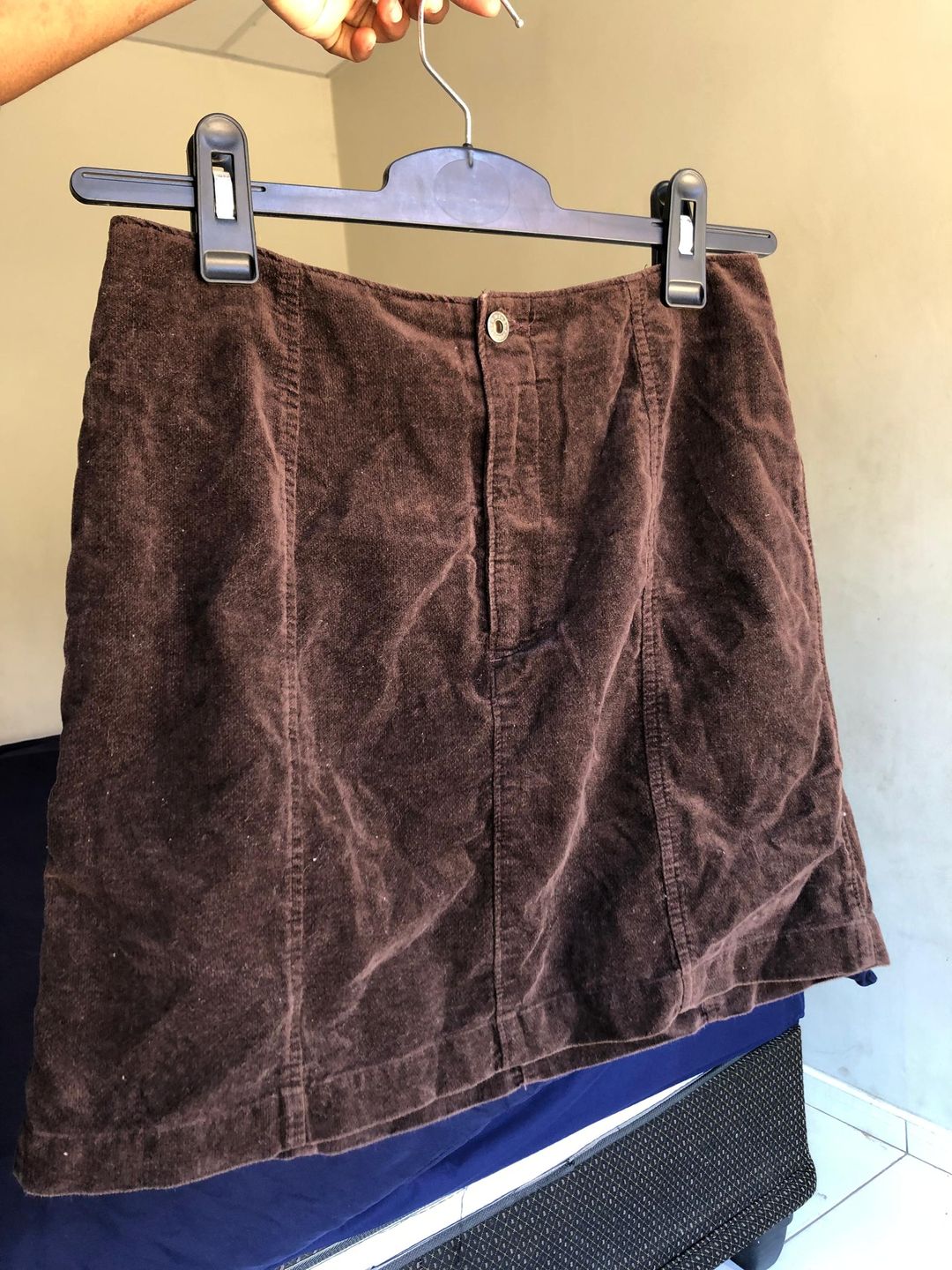 brown corduroy mini skirt