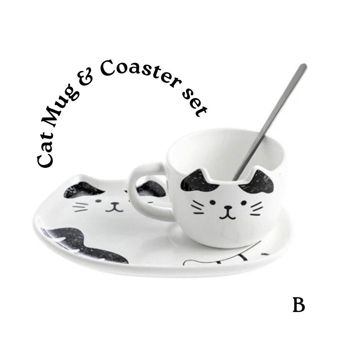 Cat Mug & Coaster Set