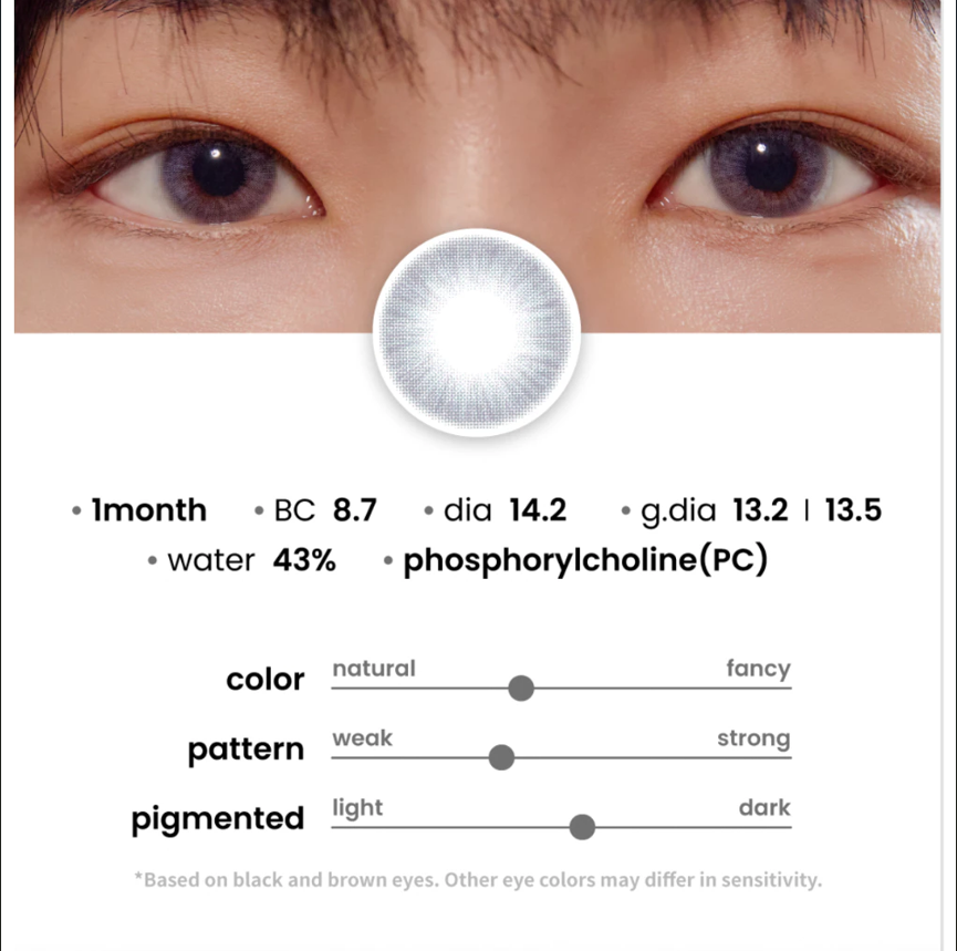 -4.00 LEYER Korea Graded Contact Lenses Natural Grey N13.2