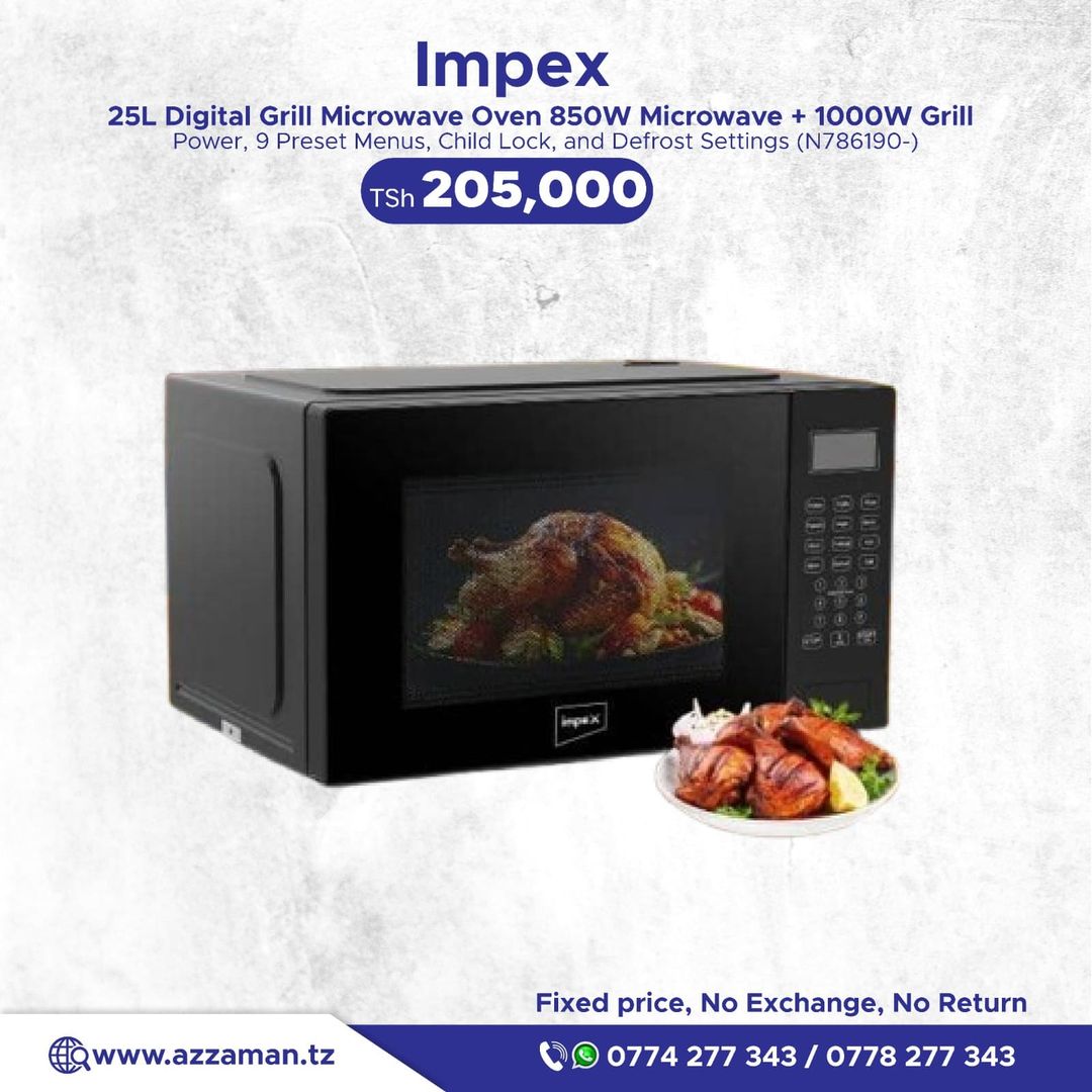 Impex 25L Digital Grill Microwave Oven W850 Microwave + 1000W  Grill 