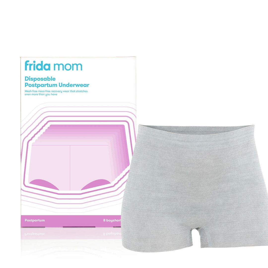 Frida Mom Disposable Postpartum Underwear for Women, Boyshort (8 Count) Size Regular (28-42 Inch)