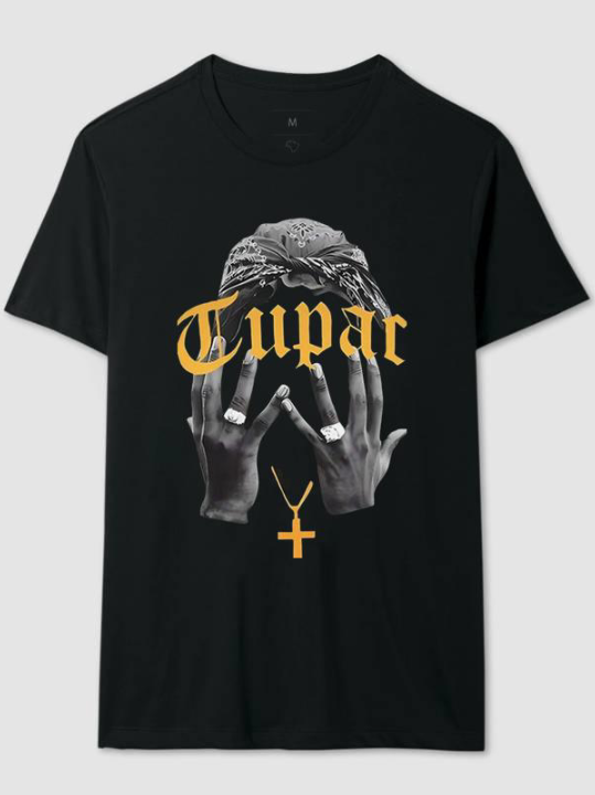 T-shirt noir imprimé Tupac 