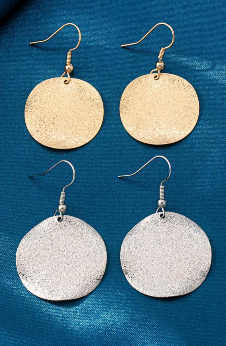 Matte Coin Design Earrings.