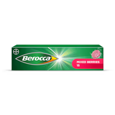 Berocca Energy Effervescent Tablets Mixed Berries 15 Tablets