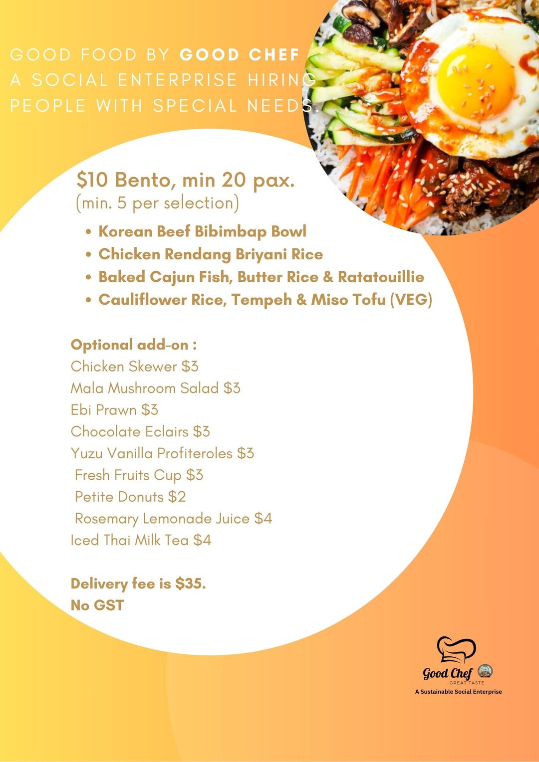 $10 Premium Bento (Min 20 pax)