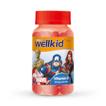 Vitabiotics Wellkid Marvel Vitamin D 7-14 years 50 Vegan Soft Jellies